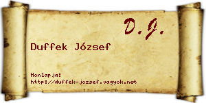 Duffek József névjegykártya