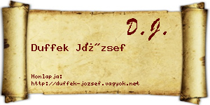 Duffek József névjegykártya